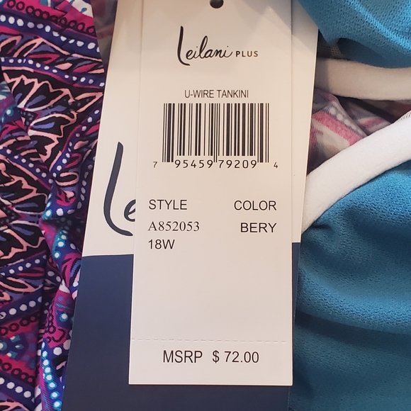 Leilani Tankini Purple Underwire Top Only Plus New - Picture 8 of 8